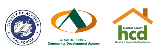 Logos for the Alameda County Seal, the Community Development Agency, and the Housing and Community Development Department